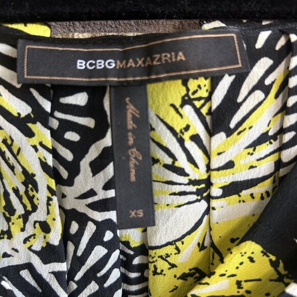 BCBGMaxAzria 100% Silk Colorful Strappy Faux Wrap Empire Top Size XS - Picture 6 of 9